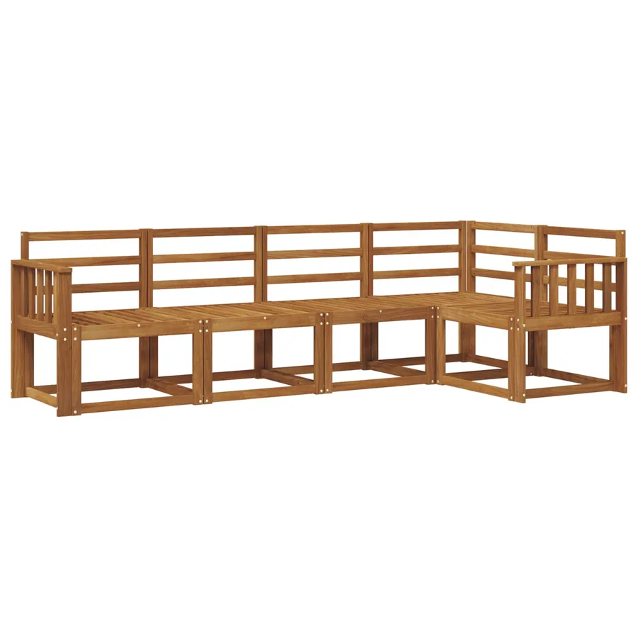 Ensemble de canapés d'extérieur 5 pcs Naturel - 2