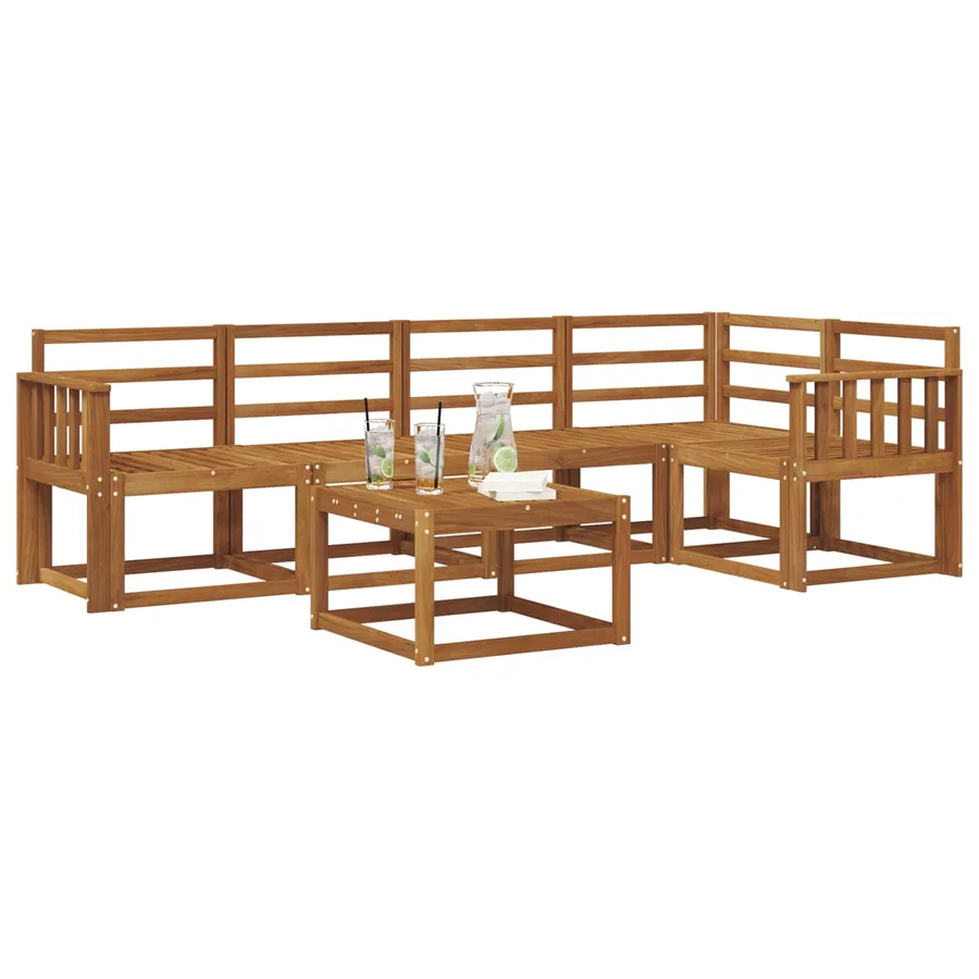 Ensemble de canapés d'extérieur 6 pcs Naturel - 3