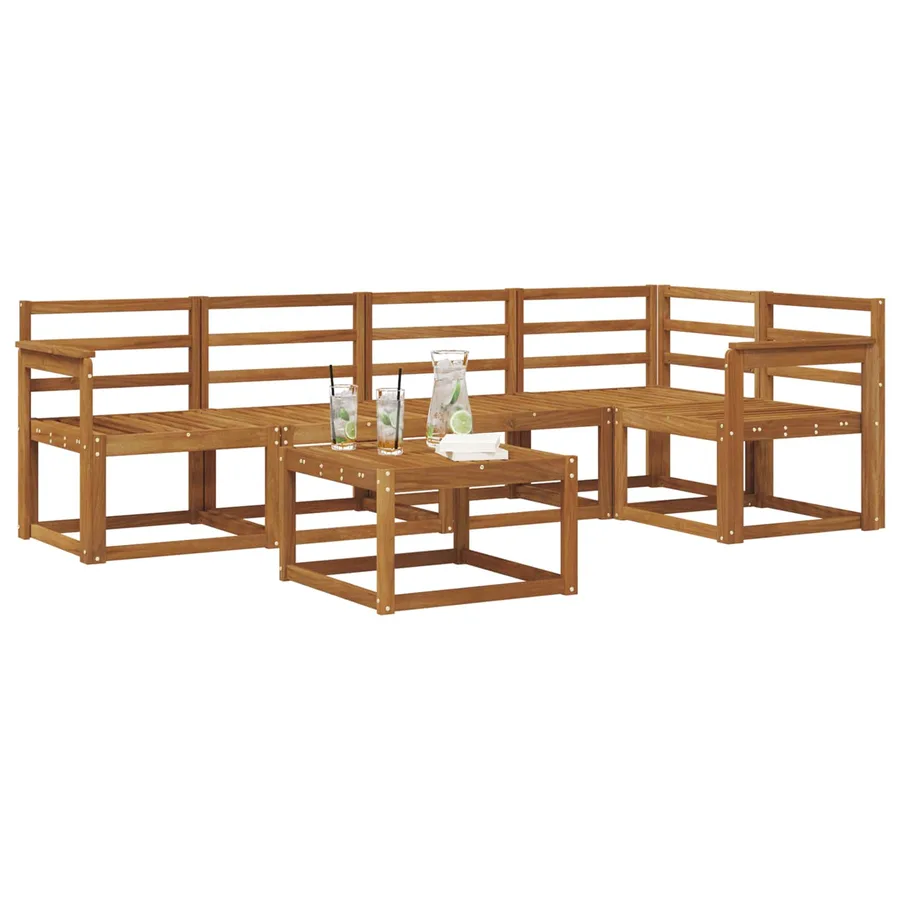 Ensemble de canapés d'extérieur 6 pcs Naturel - 3