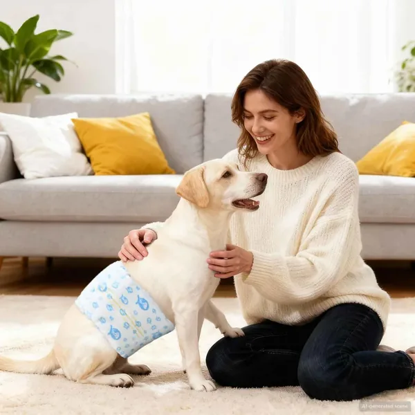 Protection Hygiénique Jetable pour Chien Mâle 50 pcs Blanc S