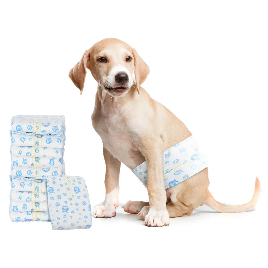 Protection Hygiénique Jetable pour Chien Mâle 50 pcs Blanc S - 3