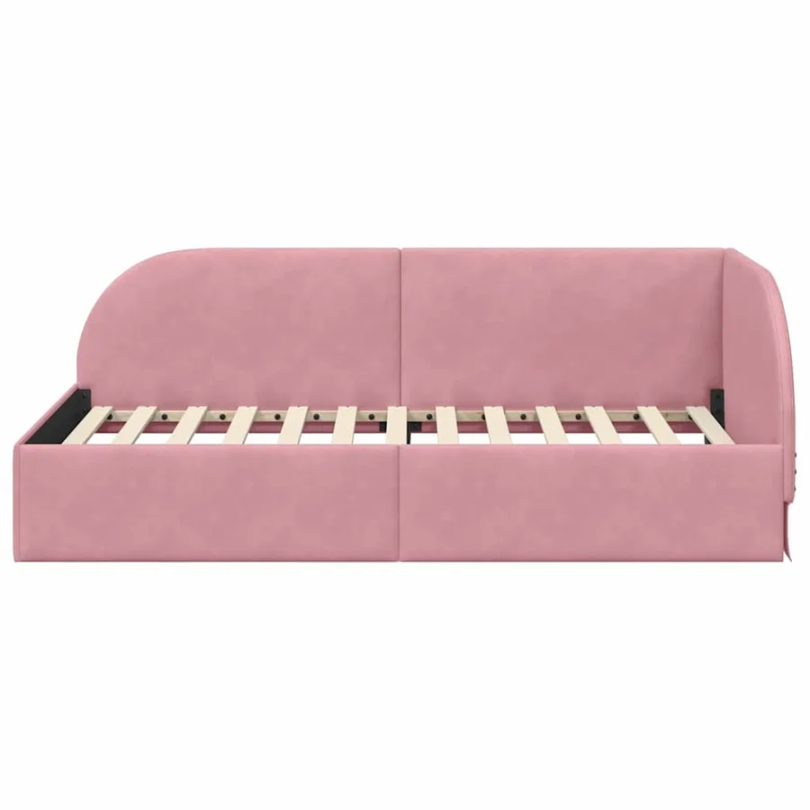 Cadre de lit d'angle Rose 80 cm x 200 cm Velours - 5