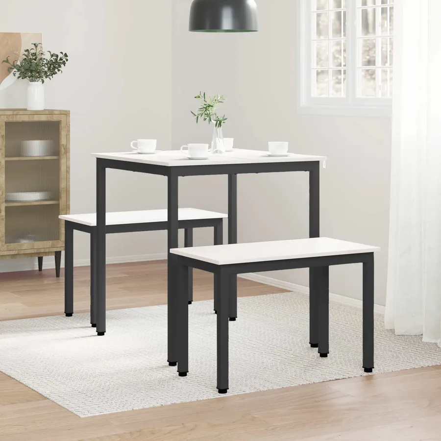 Table de salle à manger / Table de repas Blanc 70 x 70 x 75 cm - 4