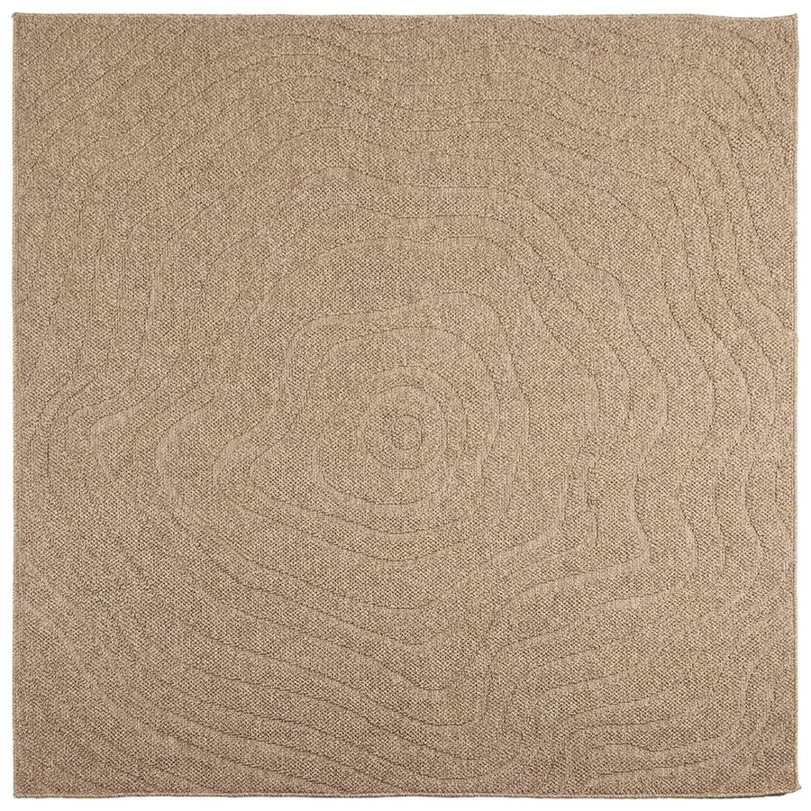 Tapis de surface Carré Moiré AGIRA Naturel 200 x 200 cm - 2