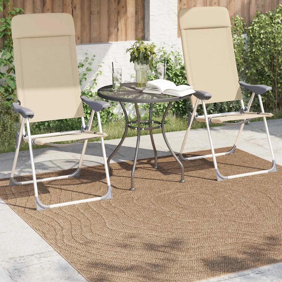 Tapis de surface Carré Moiré AGIRA Naturel 200 x 200 cm - 3