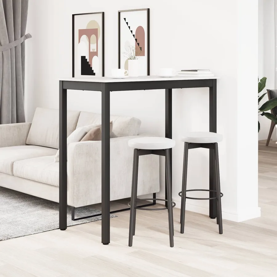 Table de bar Blanc 110 x 55 x 105 cm Bois de pin massif - 4