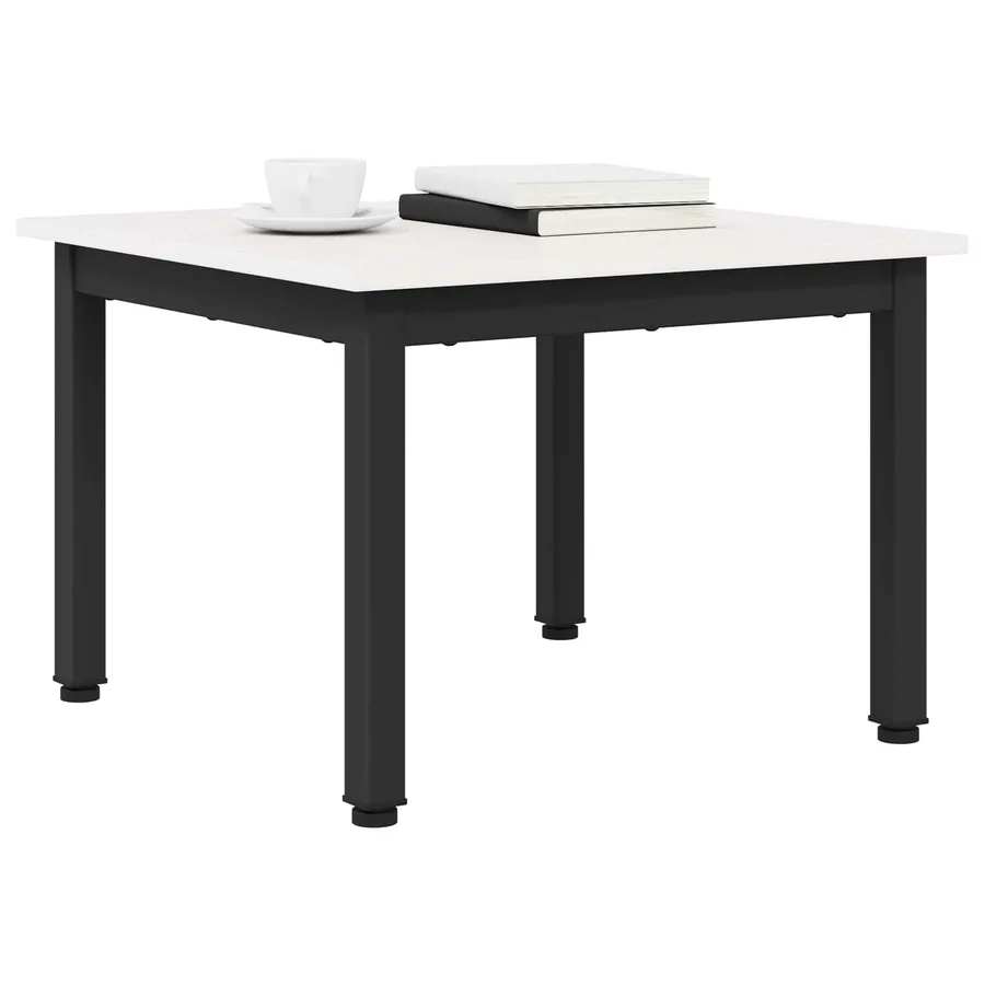 Table basse Blanc 50 x 50 x 36 cm Bois de pin massif - 3