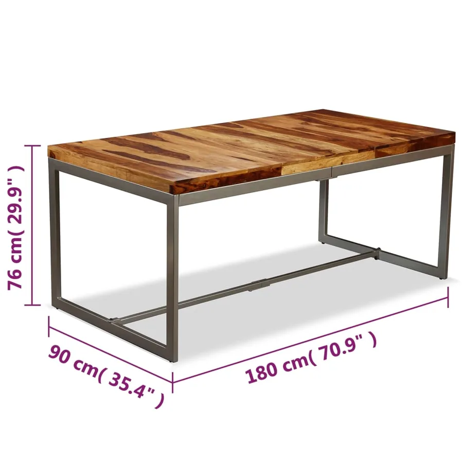 Table à manger Bois massif et acier 180 cm - 10