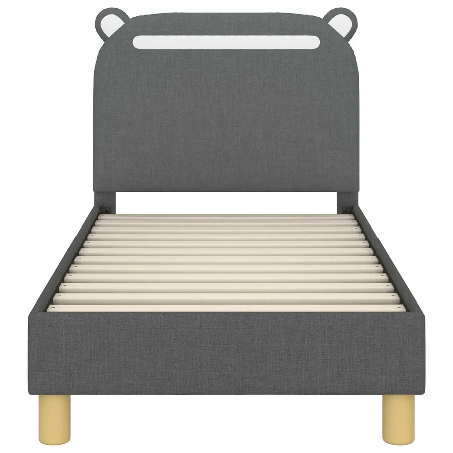 Cadre de lit pour tout-petit avec tête de lit Gris foncé Tissu - 5