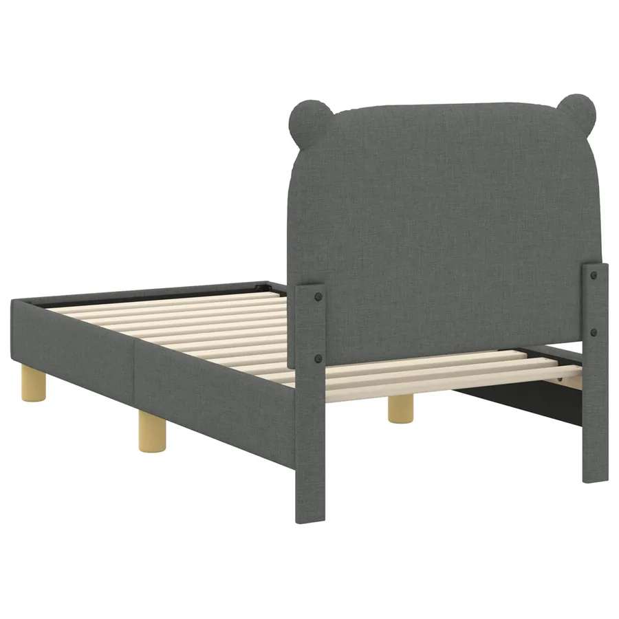 Cadre de lit pour tout-petit avec tête de lit Gris foncé Tissu - 7