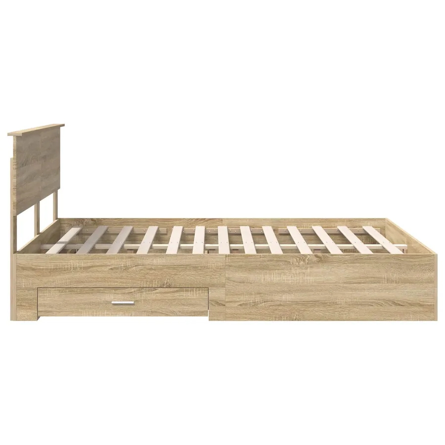 Cadre de lit Chêne Sonoma 150 x 200 cm Bois d'ingénierie - 9