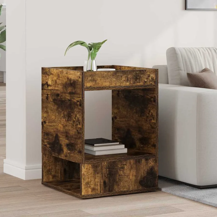 Table d'appoint Chêne fumé 40 x 40 x 56 cm Bois d'ingénierie