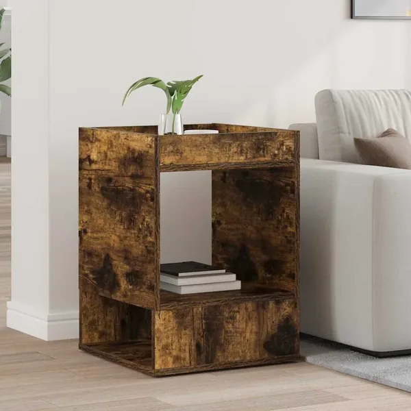 Table d'appoint Chêne fumé 40 x 40 x 56 cm Bois d'ingénierie