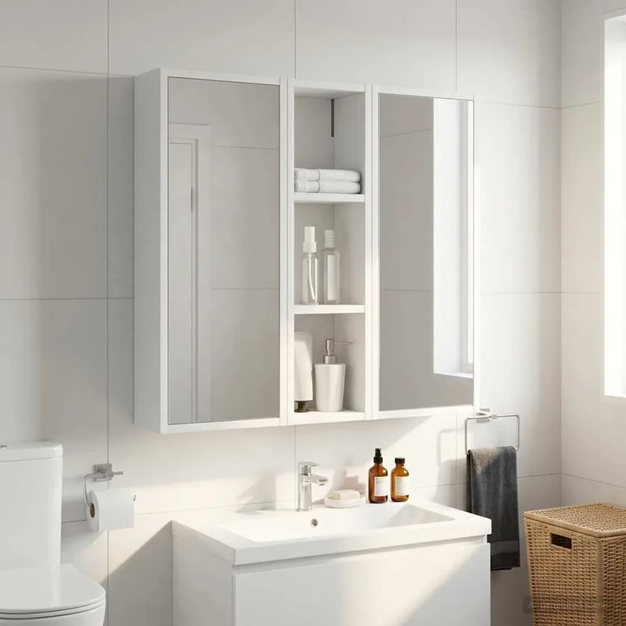 Armoire murale de salle de bain Blanc 20 x 14 x 70 cm
