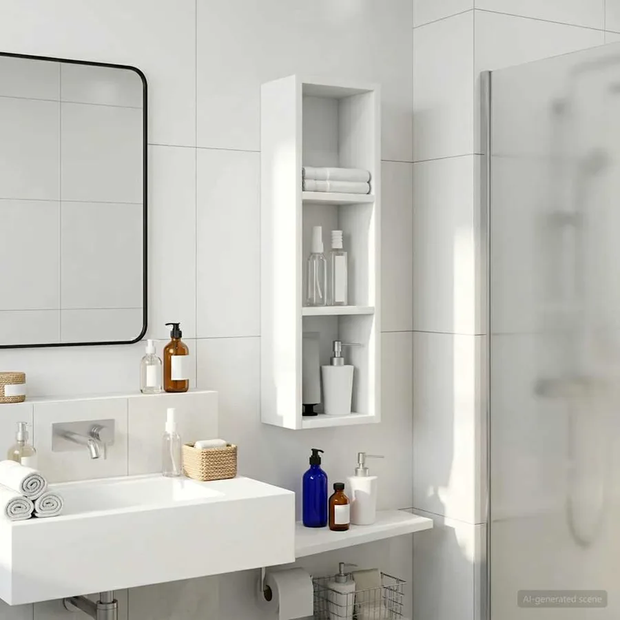 Armoire murale de salle de bain Blanc 20 x 14 x 70 cm - 6