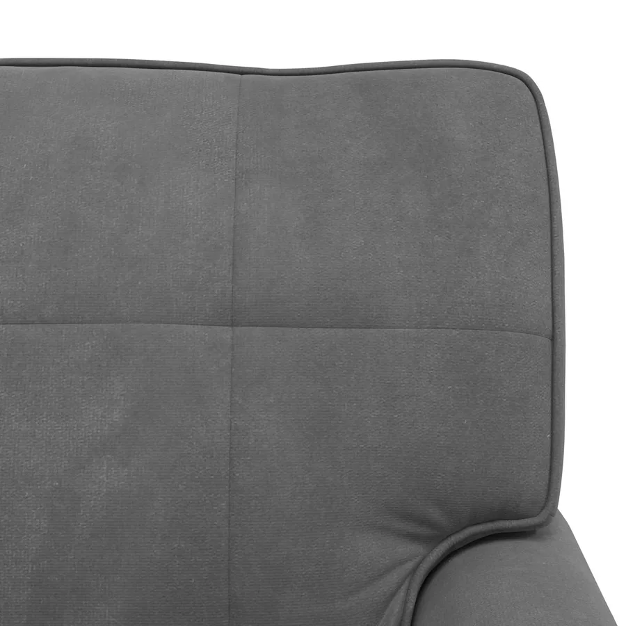 Chaise longue avec coussin Gris foncé 91 x 157 x 91 cm Velours - 9