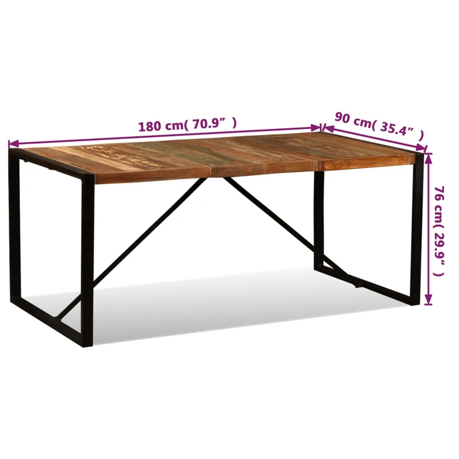 Table à manger Bois de récupération massif 180 cm - 12