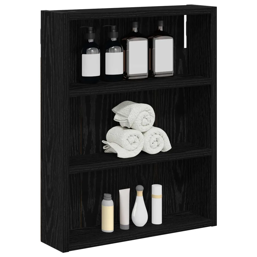 Armoire murale de salle de bain Chêne Noir 40 x 10 x 50 cm - 3