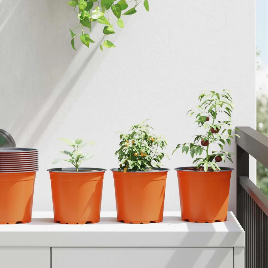 Pot à fleurs 100 pcs Terre cuite Ø 15 x 13 cm Plastique