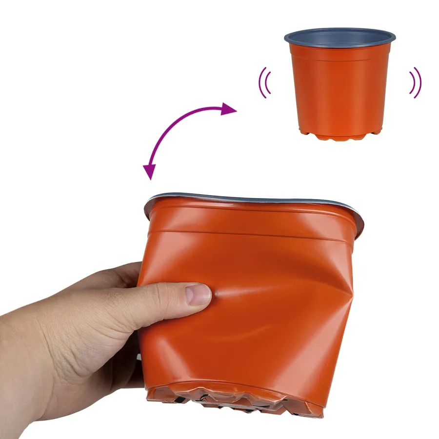 Pot à fleurs 100 pcs Terre cuite Ø 15 x 13 cm Plastique - 9