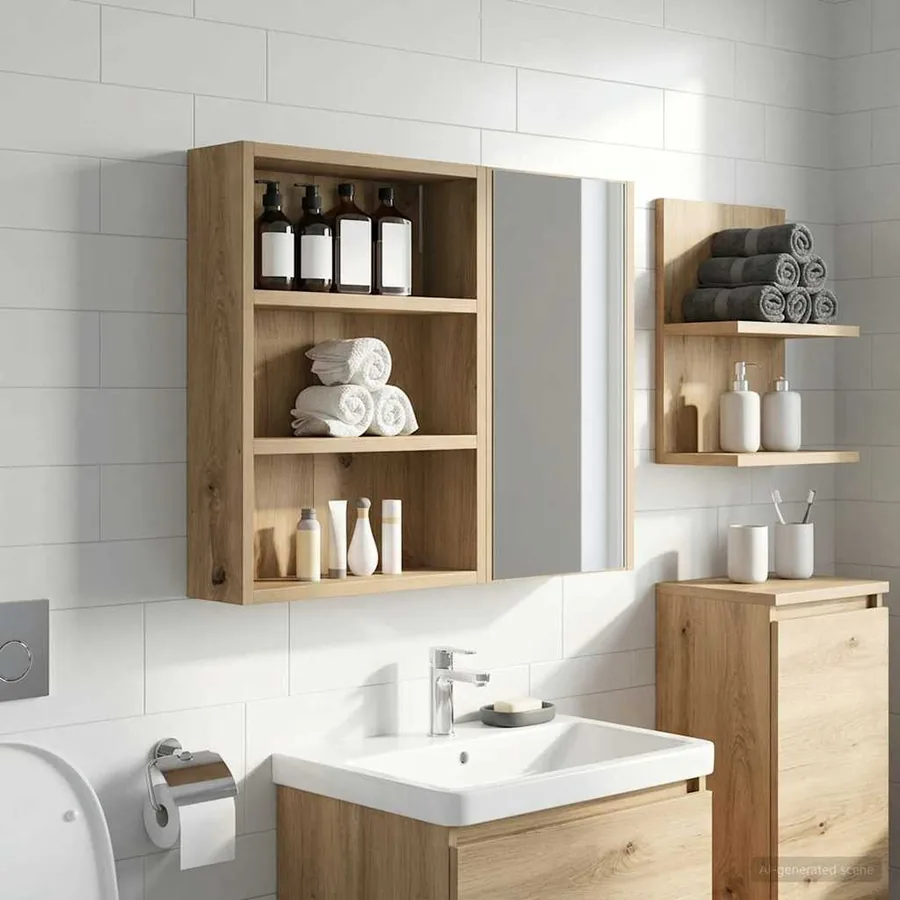 Armoire murale de salle de bain Chêne artisan 40 x 10 x 50 cm