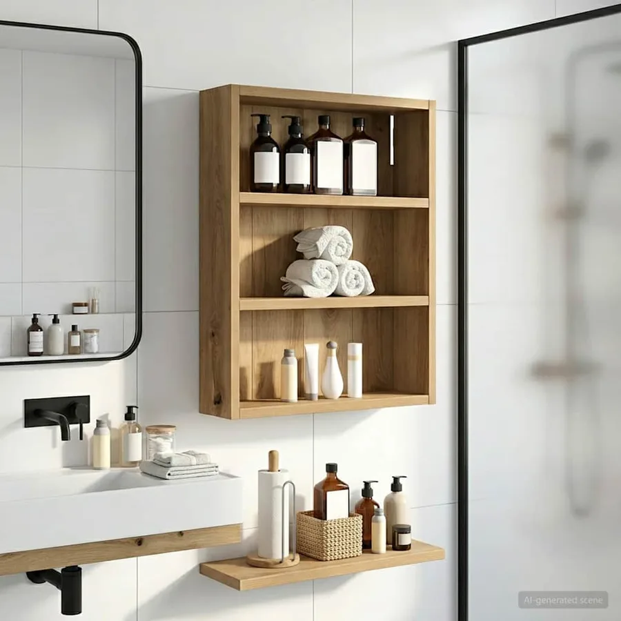 Armoire murale de salle de bain Chêne artisan 40 x 10 x 50 cm - 5