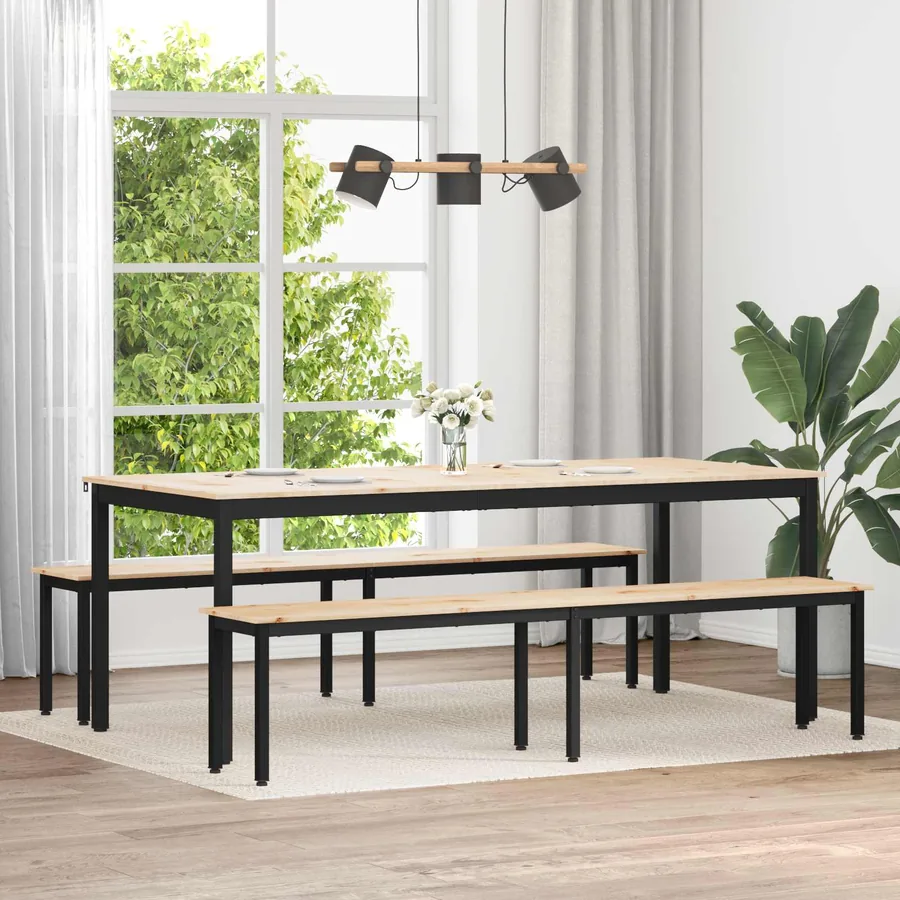 banc Naturel 200 x 35 x 45 cm Bois de pin massif