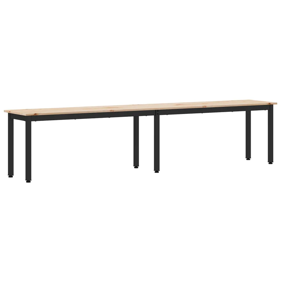 banc Naturel 200 x 35 x 45 cm Bois de pin massif - 2