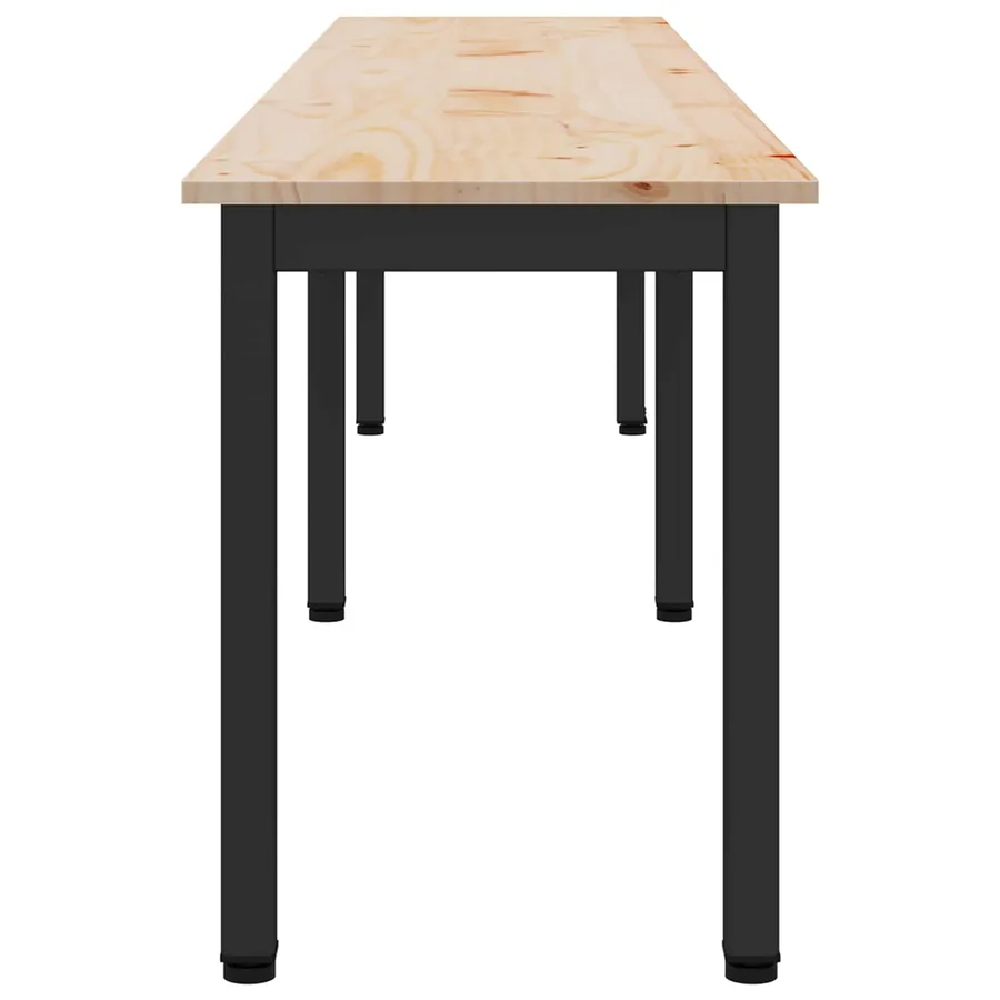 banc Naturel 200 x 35 x 45 cm Bois de pin massif - 6