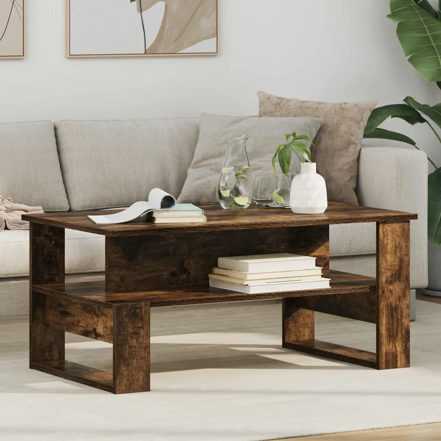 Table basse Chêne fumé 90 x 50 x 40 cm Bois d'ingénierie