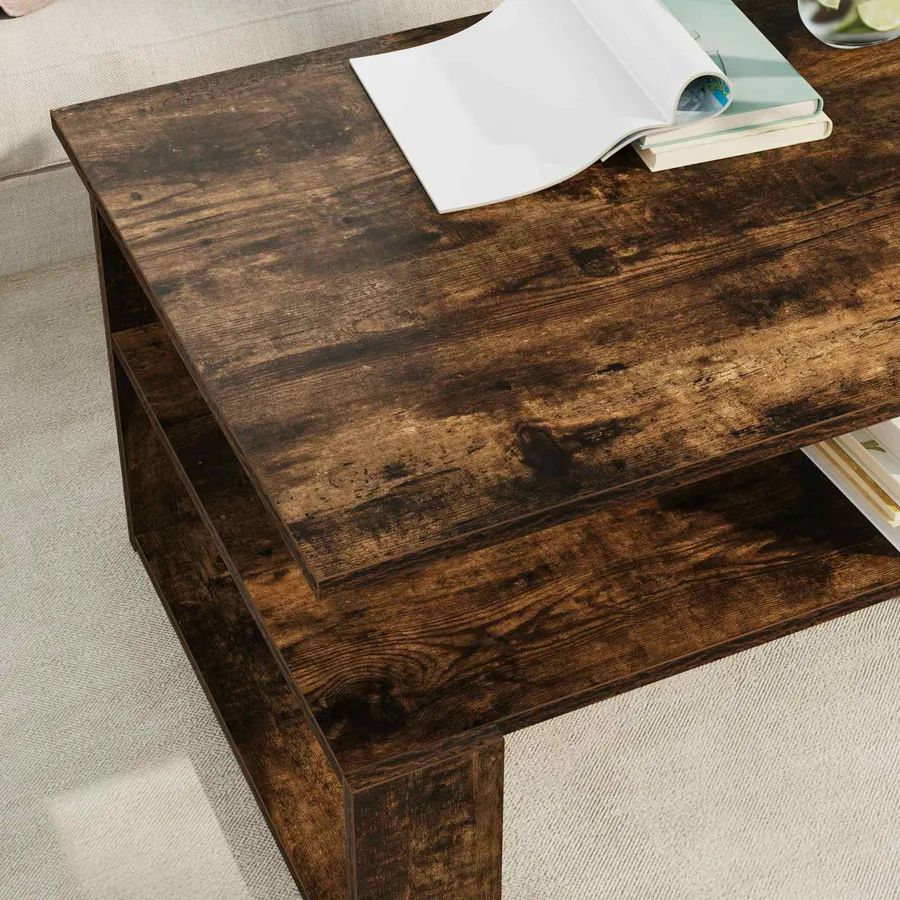 Table basse Chêne fumé 90 x 50 x 40 cm Bois d'ingénierie - 4