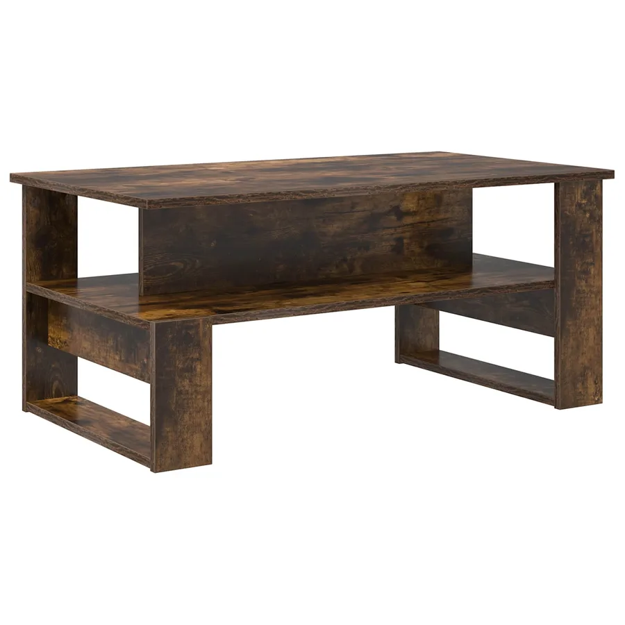 Table basse Chêne fumé 90 x 50 x 40 cm Bois d'ingénierie - 7