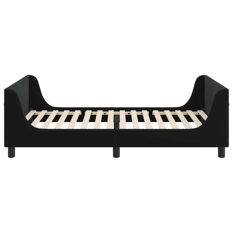 Cadre de lit pour enfants avec tête de lit Noir 90 x 200 cm - 6