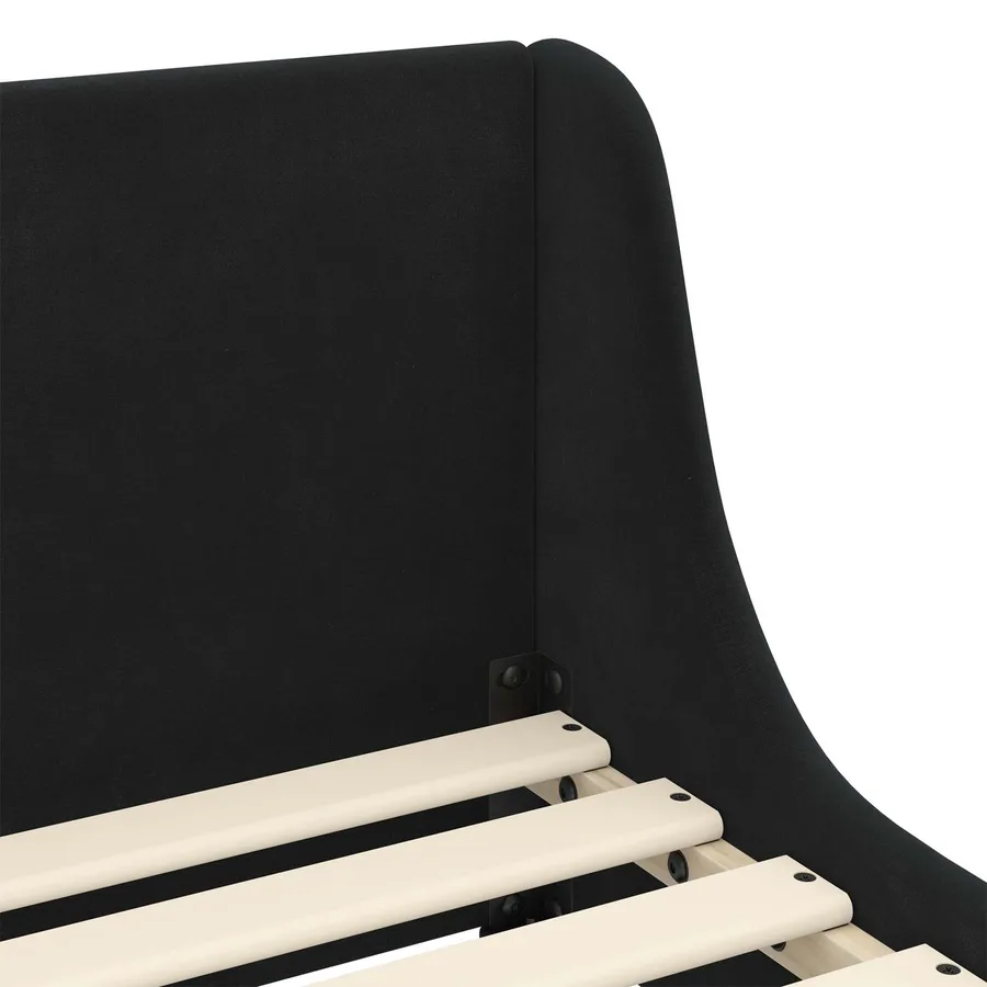 Cadre de lit pour enfants avec tête de lit Noir 90 x 200 cm - 7