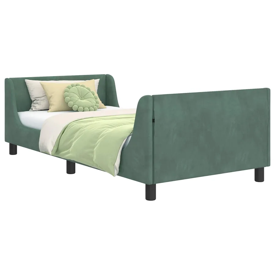 Cadre de lit pour enfants avec tête de lit Vert Mer 90 x 190 cm - 2