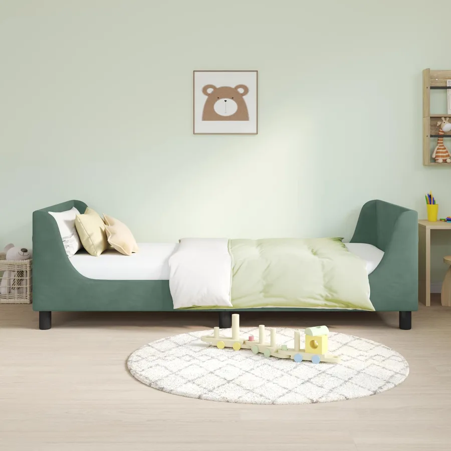 Cadre de lit pour enfants avec tête de lit Vert Mer 90 x 190 cm - 3