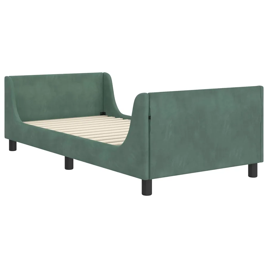 Cadre de lit pour enfants avec tête de lit Vert Mer 90 x 190 cm - 4