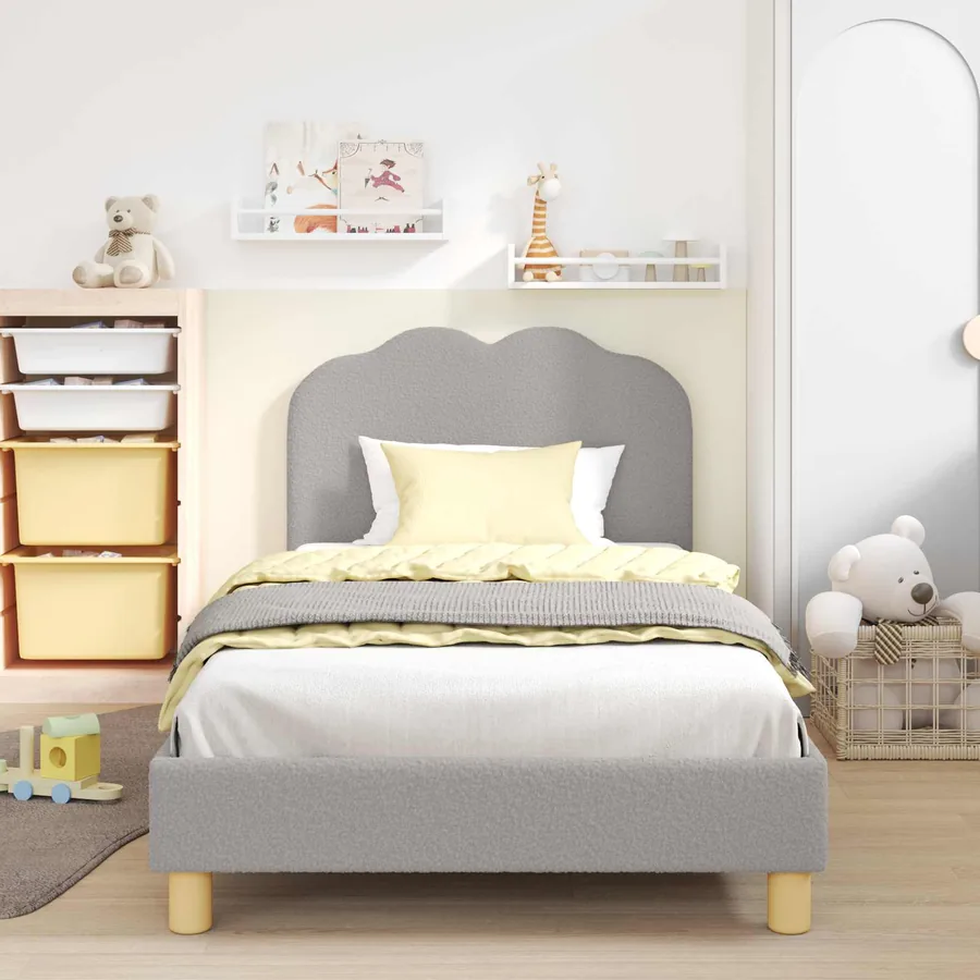 Cadre de lit pour enfants avec tête de lit Gris clair 80x200 cm