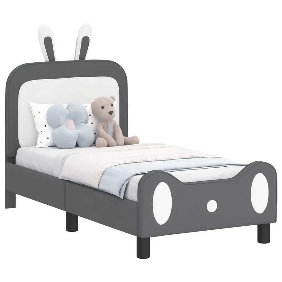 Cadre de lit pour tout-petit avec tête de lit Gris clair PU - 2
