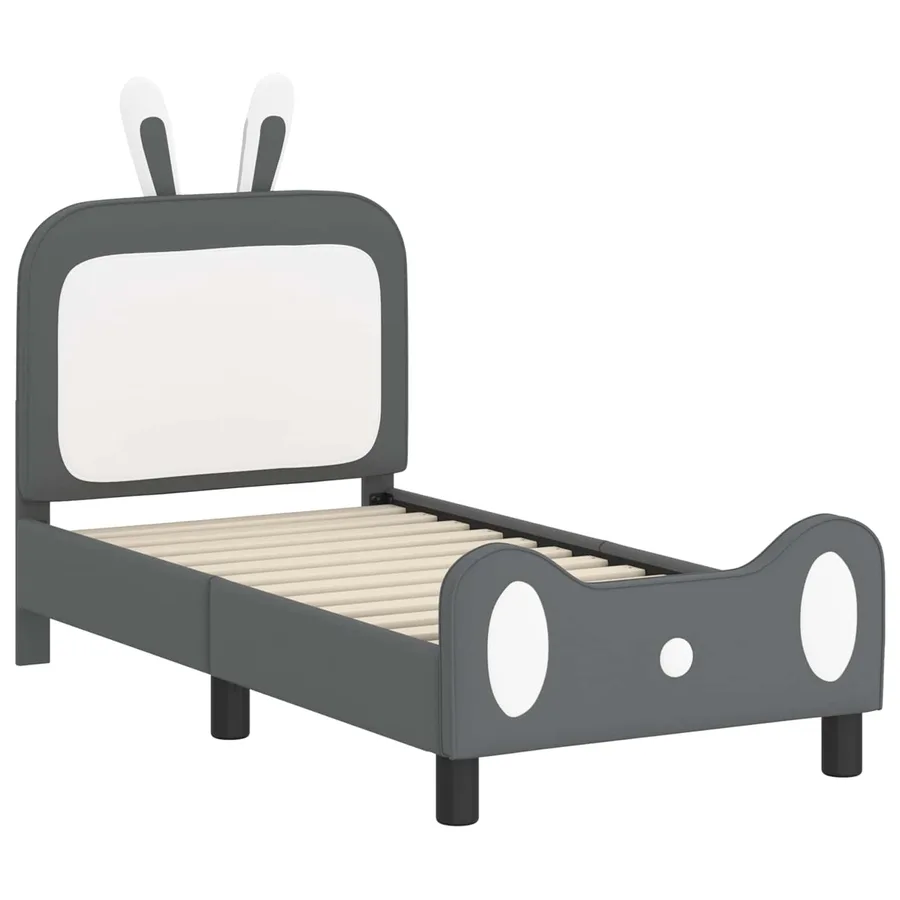 Cadre de lit pour tout-petit avec tête de lit Gris clair PU - 4