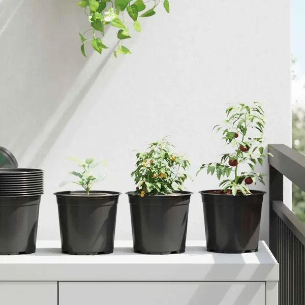 Pot à fleurs 200 pcs Noir Ø 15 x 13 cm Plastique