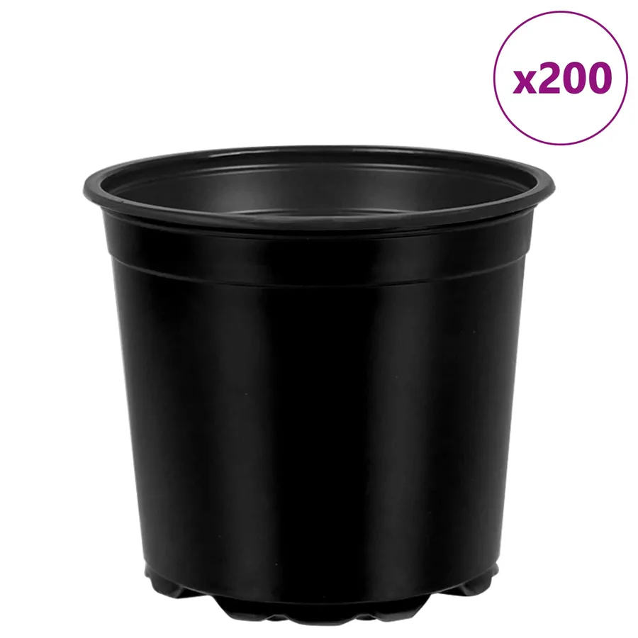 Pot à fleurs 200 pcs Noir Ø 15 x 13 cm Plastique - 4