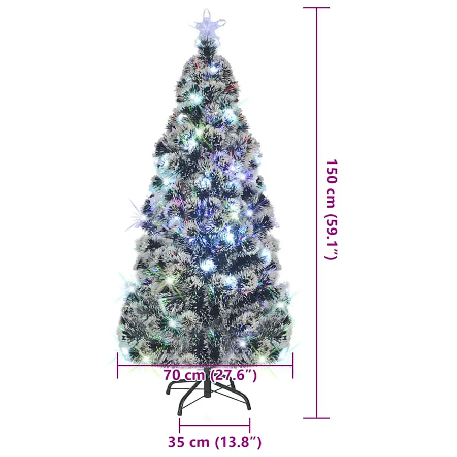 Arbre de Noël pré-éclairé avec support et LED 150 cm fibre optique - 8