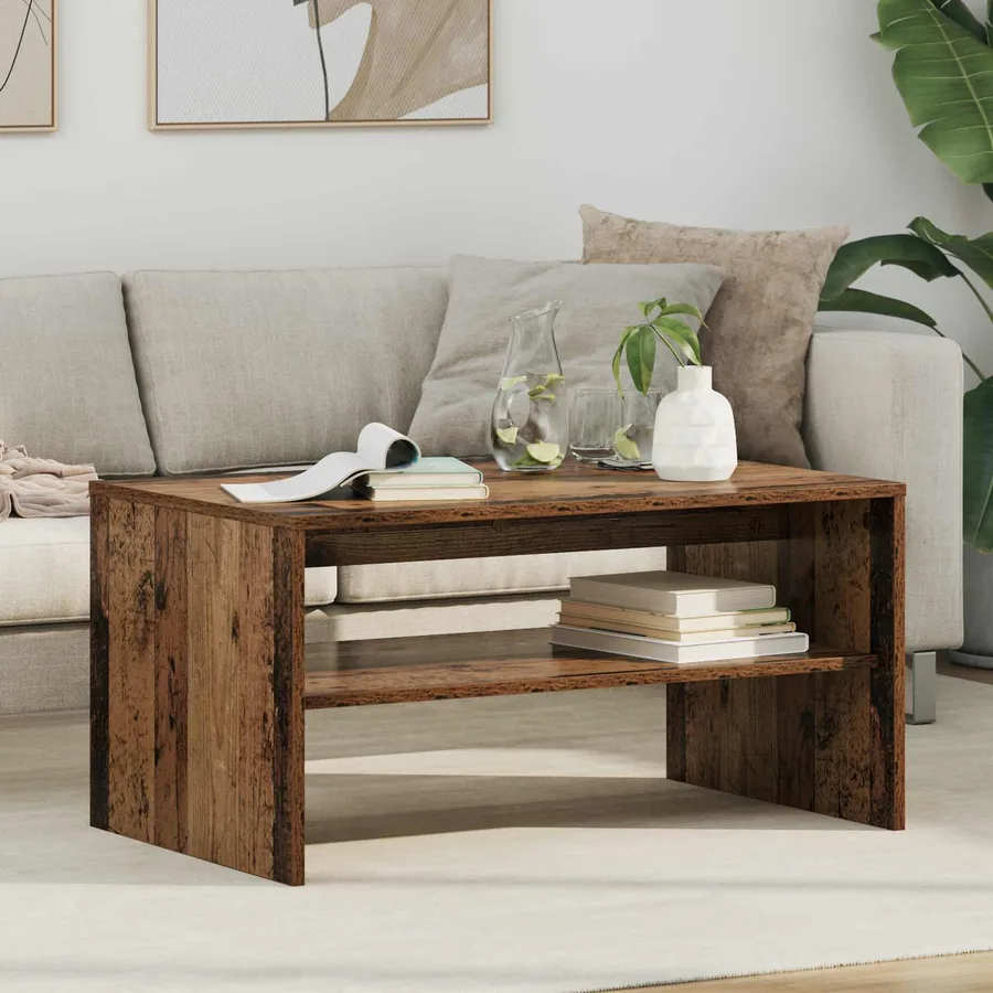 Table basse Bois ancien 80 x 50 x 40 cm Bois d'ingénierie