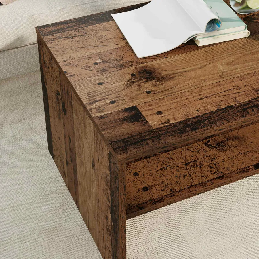 Table basse Bois ancien 80 x 50 x 40 cm Bois d'ingénierie - 4