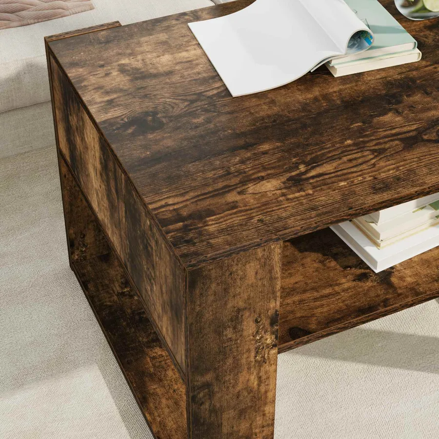 Table basse Chêne fumé 66 x 53 x 45 cm Bois d'ingénierie - 4