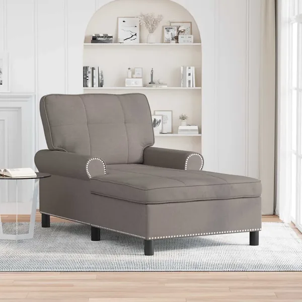 Chaise longue avec coussin Taupe 91 x 157 x 91 cm tissu