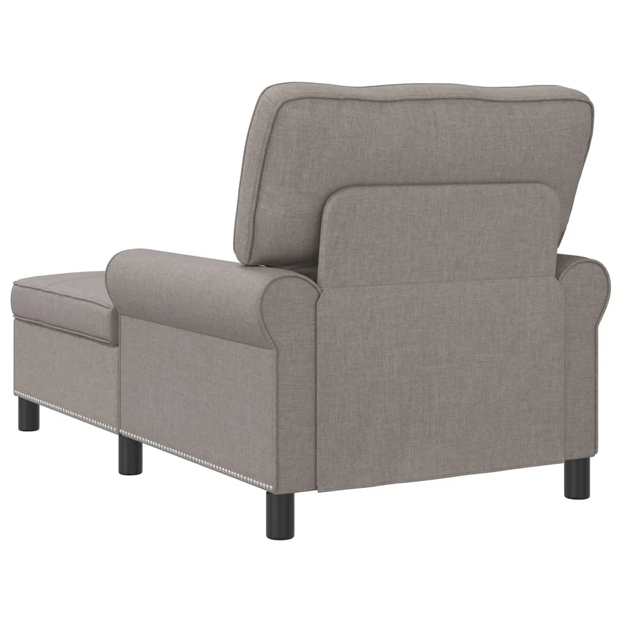 Chaise longue avec coussin Taupe 91 x 157 x 91 cm tissu - 6