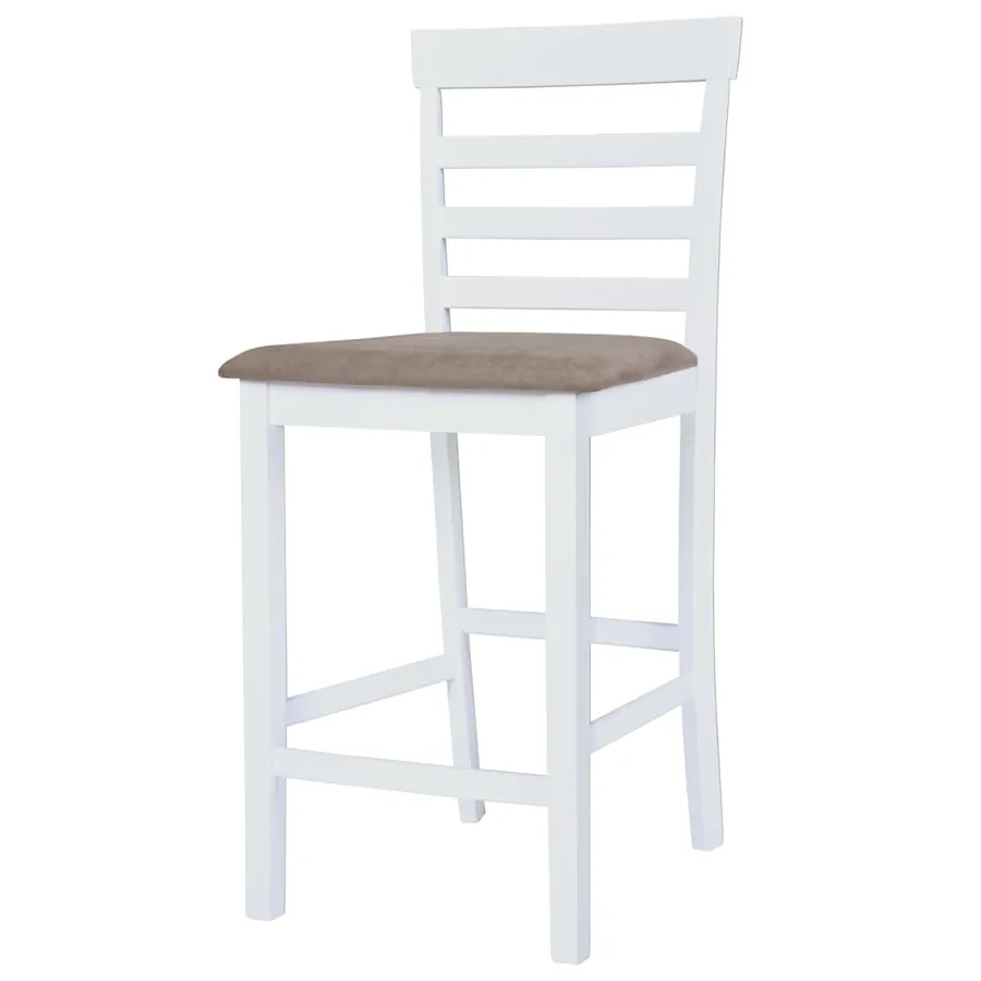 Chaises de bar lot de 2 blanc tissu - 4