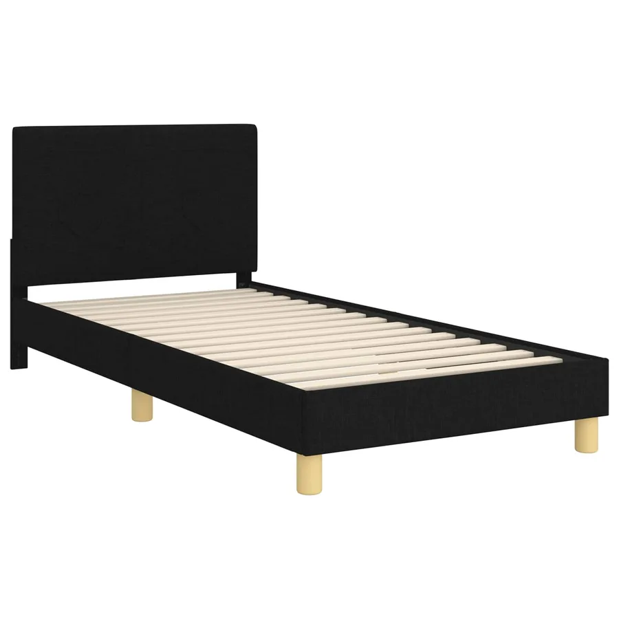 Cadre de lit pour enfants avec tête de lit Noir 80 x 200 cm - 4